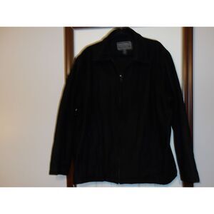 Steve &‎ Barry's Classic Black Zip-Up Jacket Casual Outerwear